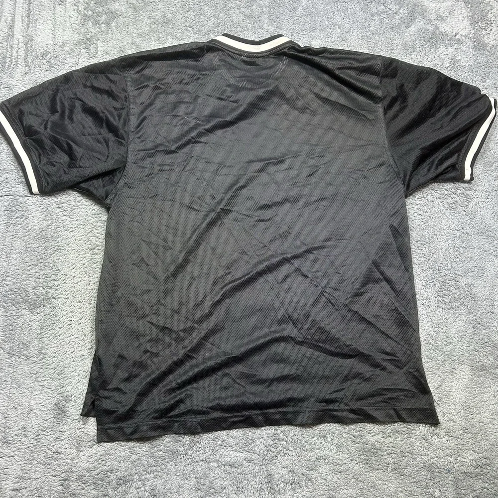 Vintage Nike Mesh Jersey Men's L Black White Tag V Neck Paint Splatter 90s *HOLE - Picture 2 of 12